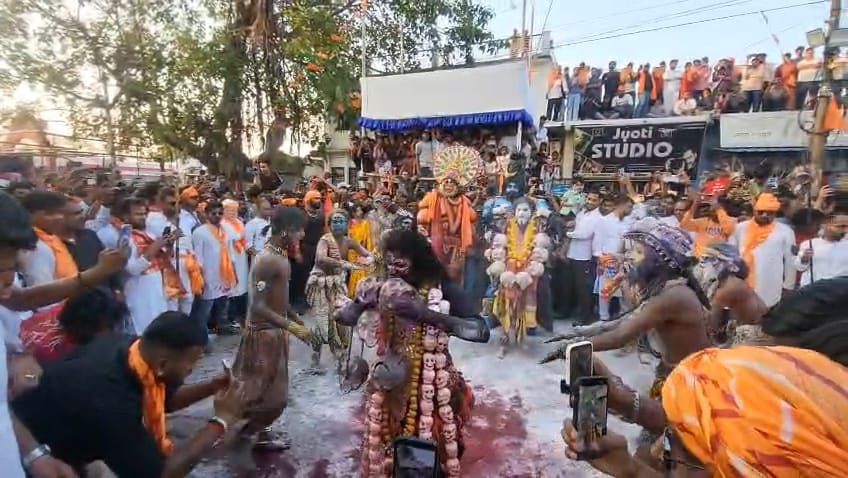 Grand procession on Ram Navami in Hazaribagh