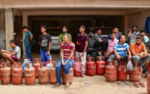 People in a queue for LPG