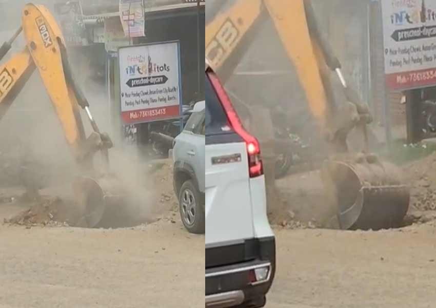 JCB से नाली निर्माण के दौरान हुआ रिसाव, इलाके में मची अफरा-तफरी GAS LEAK RANCHI
