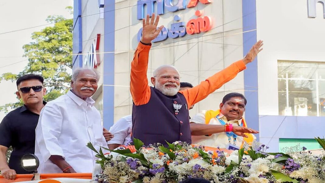 PM Modi's roadshow in Puducherry
