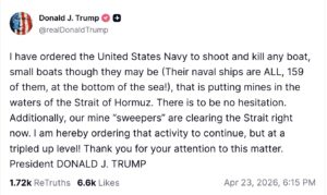 Order to ‘shoot at sight’ in Hormuz… Trump gives free hand to Navy